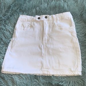 White mini skirt